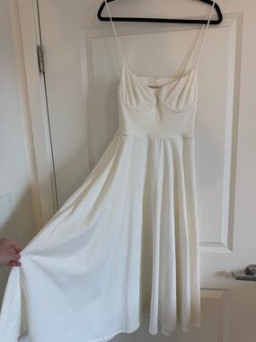 Reformation Cream Spaghetti Strap Midi Dress